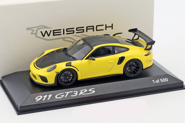 Модель 1:43 Porsche 911 (991 II) GT3 Rs Weissach Package Yellow/Black
