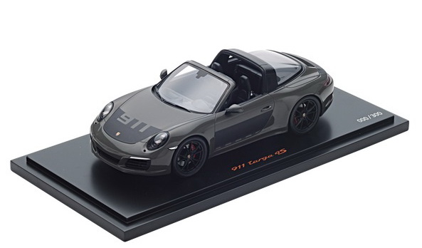 porsche 911 (991) targa 4s - dark grey/black WAX02100029 Модель 1:18