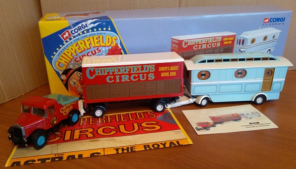 scammell highwaymen + trailer & caravan «chipperfields circus» 97885 Модель 1:50
