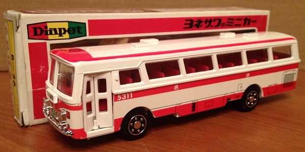 Модель 1:60 Mitsubishi Fuso Bus - white/red