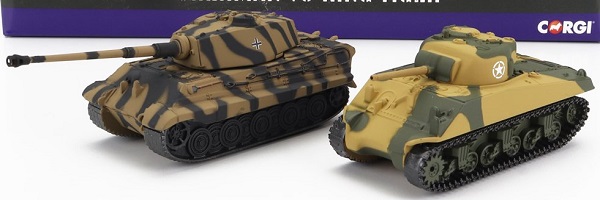 tank set 2x sherman + king tiger (1945), military camouflage WT91302 Модель 1:87