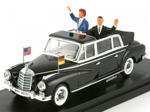 Mercedes-Benz 300d (W189) Cabriolet Open (1963) - With Konrad Adenauer And J.F. Kennedy Figures