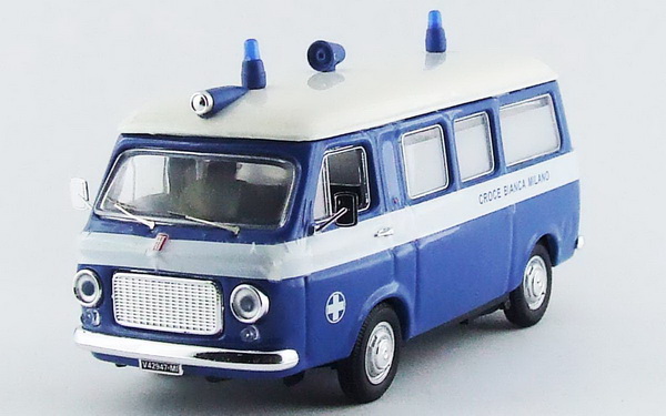 Модель 1:43 FIAT 238 MINIBUS Ambulanza CROCE BIANCA MILANO - blue/white