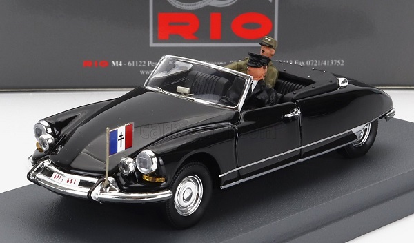 Модель 1:43 Citroen Ds19 Cablet Personal Car General Charles De Gaulle Visit Djibuti (1959), Black