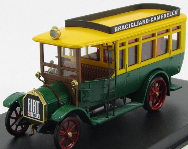 FIAT 18bl Autobus "Bracigiano - Camarelle" - green/yellow RIO4433 Модель 1:43