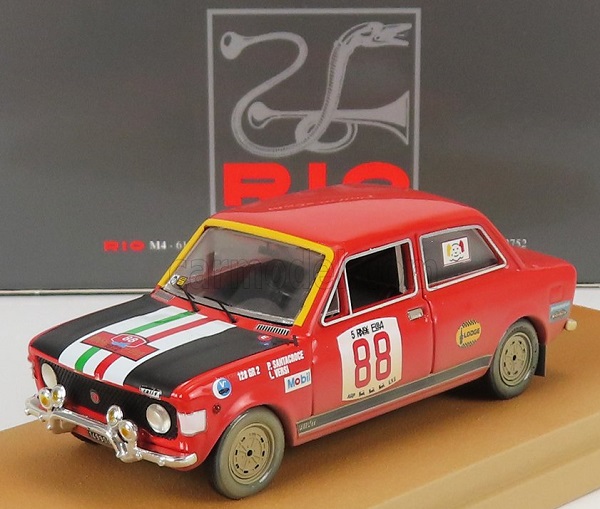 FIAT 128 Rally №88 Rally Isola D' Elba (1972) P.santacroce - L.versi, Red Black RIO4672 Модель 1:43