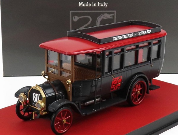 FIAT 18bl Autobus (1922) - 60th Anniverasary -models 1962-2022, Black Red RIO4680 Модель 1:43