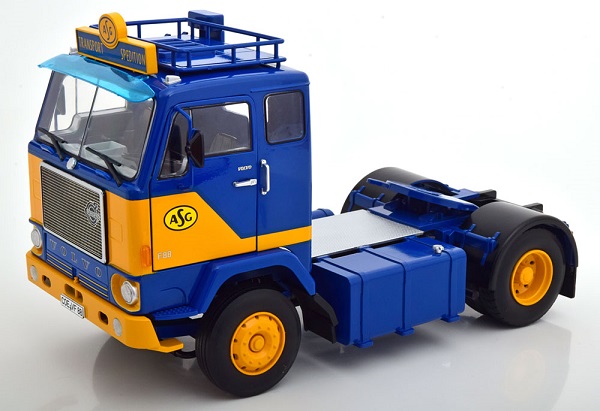 Volvo F88 ASG Transport Spedition - blue/yellow (L.E.700pcs) RK180061 Модель 1:18