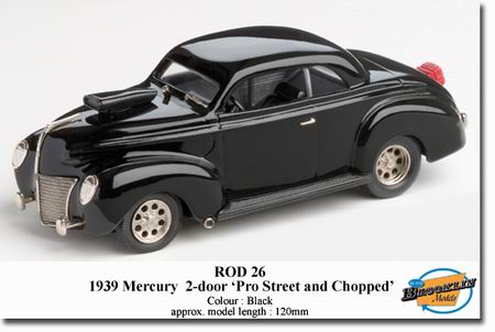 mercury 2-door pro street - chopped/black. ROD26 Модель 1:43