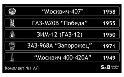 Комплект наклеек для серии «Автолегенды СССР» 1 SBAL001 Модель 1:43