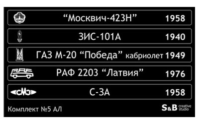 Комплект наклеек для серии «Автолегенды СССР» 5 SBAL005 Модель 1:43