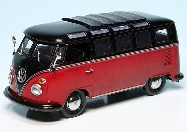 VW T1 Bulli Samba Bus darkred/black 002712 Модель 1:43