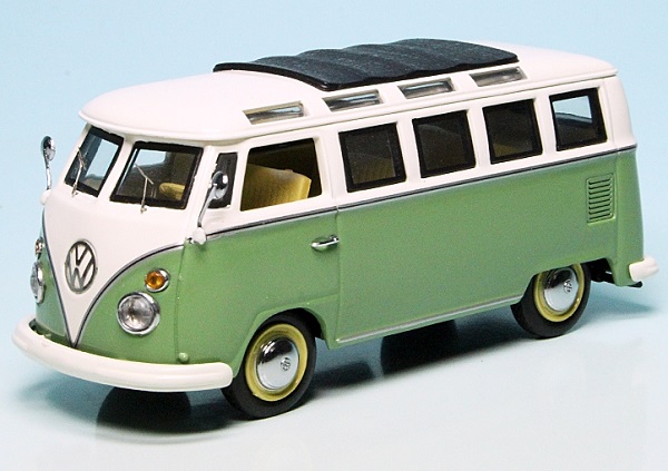 VW T1 Bulli Samba Bus reseda-green/beige 002716 Модель 1:43