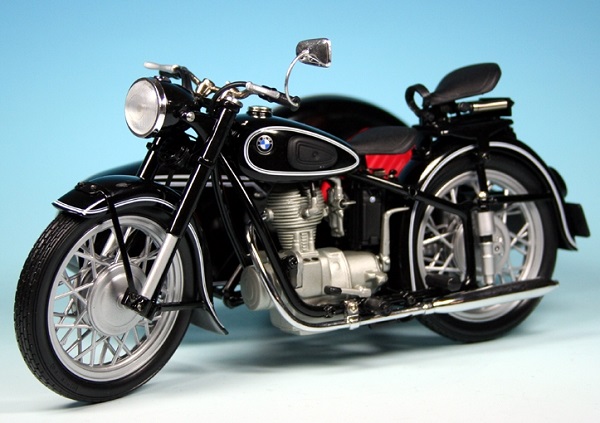 bmw r25/3 motorcycle with sidecar - black 006509 Модель 1:10