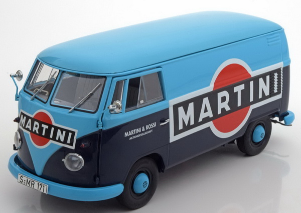 volkswagen t1b «martini» transporter - 2-tones blue 0285 Модель 1:18