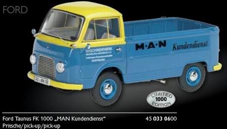 Модель 1:43 Ford Taunus FK 1000 «MAN Kundendienst»