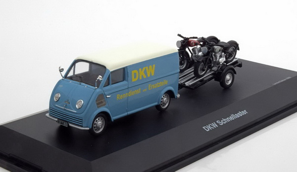 Модель 1:43 DKW Schnellaster w/Trailer and motocyles