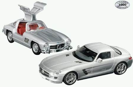 Модель 1:43 Mercedes-Benz 300SL 1954 и SLS AMG Coupe 2010 (набор 2 модели)