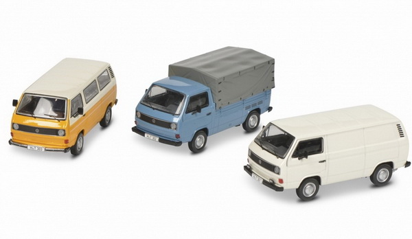 Модель 1:43 Volkswagen T3 bus, pick-up and box van (Set «40 years VW T3» - 3 models) (L.E.500pcs)
