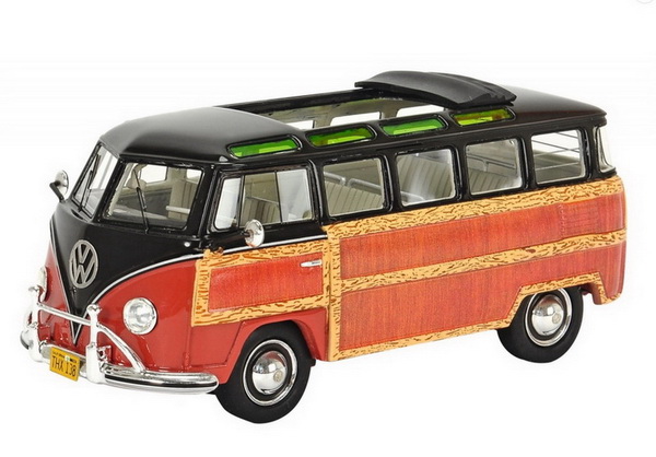 Volkswagen T1 Samba «Woody» - brown-red/black 8943 Модель 1:43