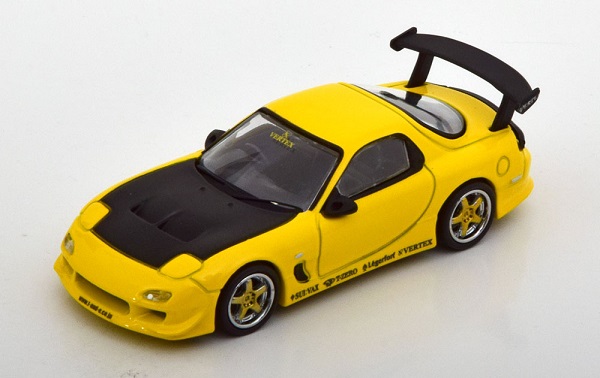 Модель 1:64 Mazda RX-7 FD3S Vertex yellow/black