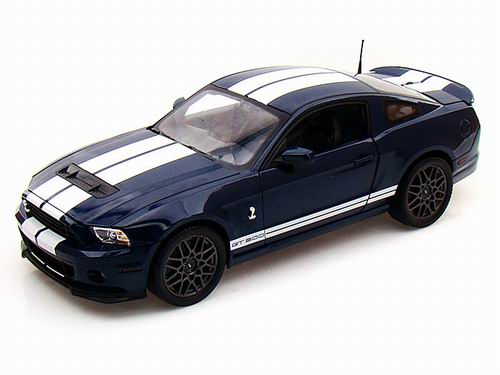 ford shelby gt500 - dark blue/white stripes SC390A Модель 1:18