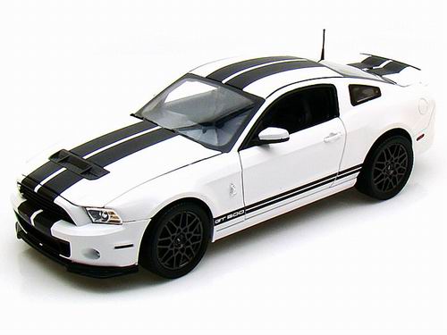 ford shelby gt500 - white/black stripes SC393 Модель 1:18