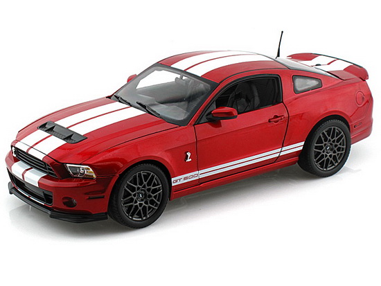 ford shelby gt500 - candy red w/ white stripes SC396 Модель 1:18