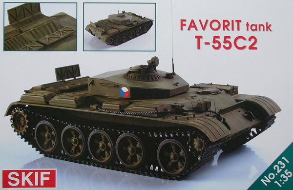 Т-55С2 «Фаворит» (учебная машина армии ЧССР на базе Советского танка Т-55А) kit SK-231 Модель 1:35