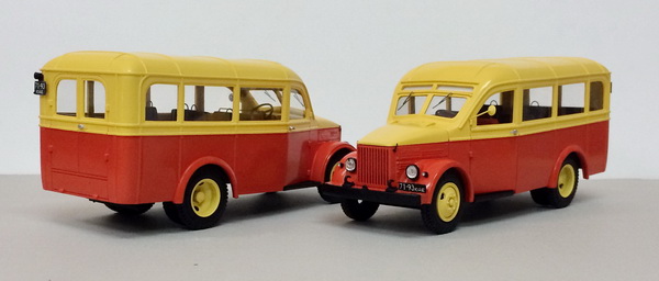 Модель 1:43 Автобус Аремкуз (первого проекта) ,городской вариант (желтый/тёмно красный) (L.E.25pcs)