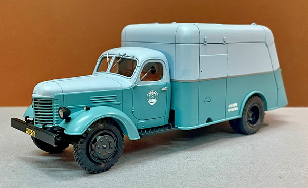 Модель 1:43 Автомобиль для уборки мусора МС-2 - 1950 г. - 2х цветный (сине-зелёный/cеро-голубой).  Серия 30 экз.
