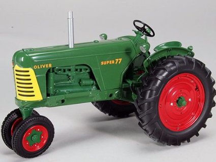 oliver super 77 narrow front tractor with red wheels SCT478 Модель 1:16