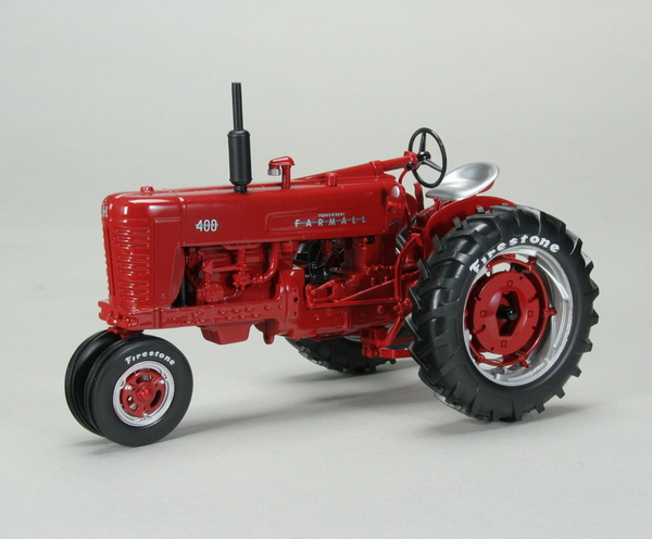 farmall 400 gas narrow front tractor w/fireston​e tires ZJD1734 Модель 1:16