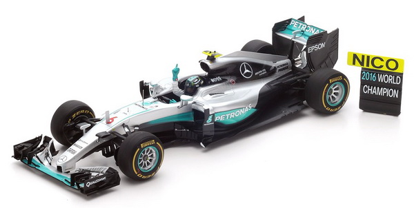 Модель 1:18 Mercedes-AMG Petronas F1 Team W07 Hybrid №6 2nd Abu Dhabi GP, World Champion (Nico Rosberg)