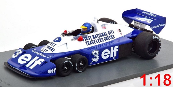 Tyrrell Ford P34 6-wheels №3 «Elf» GP Brasilien (Ronnie Peterson) 18S472 Модель 1:18