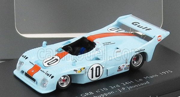 Модель 1:87 MIRAGE Gr8 3.0l V8 Team Gulf Research Racing N10 3rd 24h Le Mans (1975) V.schuppan - J.p.jaussaud, Light Blue Orange