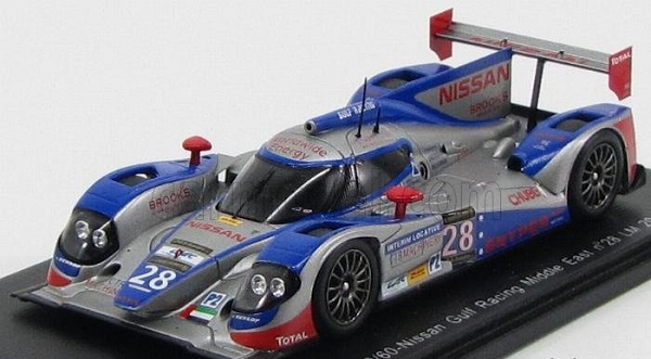 Модель 1:43 LOLA B12/60-nissan Gulf Racing Middle East N28 24h Le Mans (2013) F.Giroix - P.Haezebrouck - K.Ihara, Silver Blue Red