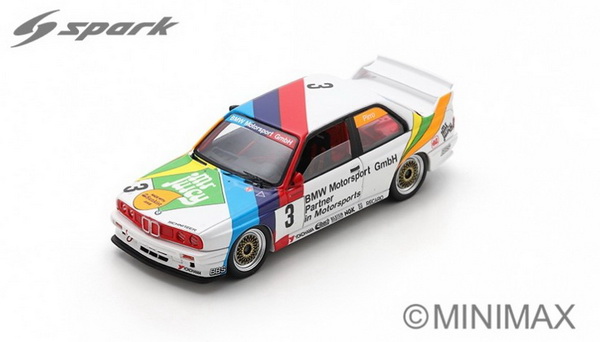 BMW 3-series (E30) Team Schnitzer N 3 2nd Race Guia Macau - 1991 - E.Pirro - White Blue Red SA226 Модель 1:43