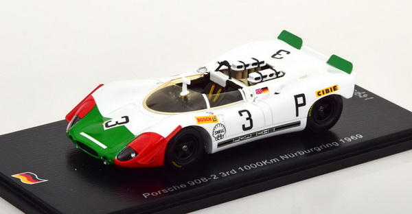 Porsche 908-2 No.3, 1000 km Nürburgring 1969 Elford/Ahrens SG825 Модель 1:43
