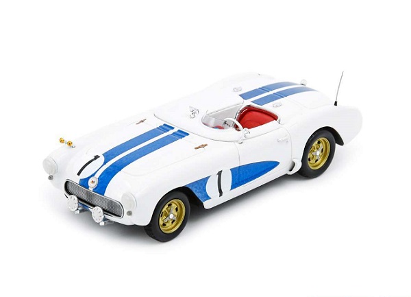 chevrolet - corvette c1 spider special receway n 1 12h sebring 1956 john fitch - walt hansgen - white light blue US180 Модель 1:43