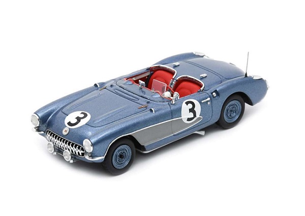 chevrolet - corvette c1 spider carl beuhler n 3 12h sebring 1956 don davis - robrt gatz - light blue met US181 Модель 1:43