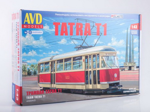 Модель 1:43 Сборная модель Трамвай Tatra T1