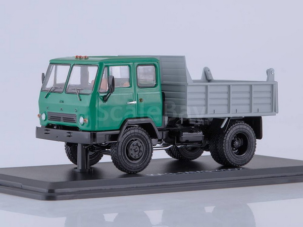 Модель 1:43 КАЗ-ММЗ-4502 самосвал - зелёный/серый