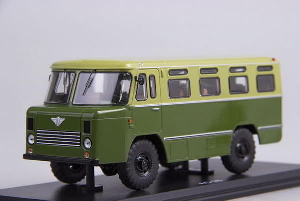 Модель 1:43 АС-38 автобус армейский - 2-х цветный зелёный