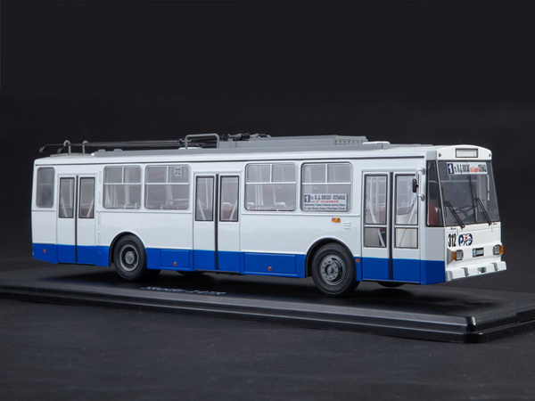 Модель 1:43 Skoda-14TR троллейбус - Ростов-на-Дону - белый/синий