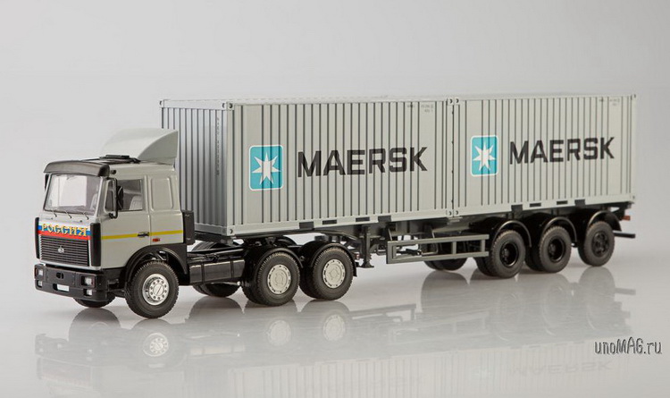 6422 с п/прицепом-контейнеровозом 938920 maersk - серый SSM7043 Модель 1:43
