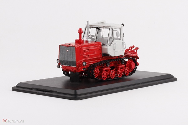 Модель 1:43 Т-150 трактор гусеничный - красный/белый