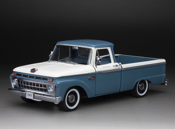 Модель 1:18 Ford F-100 Custom Cab Pickup - 1965 - Marlin Blue/White