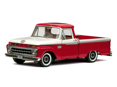 ford f100 pickup custom cab - rangoon red/wimbledon white SS1281 Модель 1:18