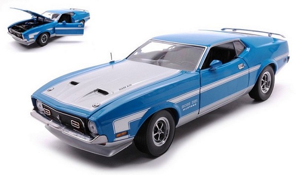 Ford Mustang Boss 351 Ram Air Coupe (1971), Blue Silver SS3628 Модель 1:18